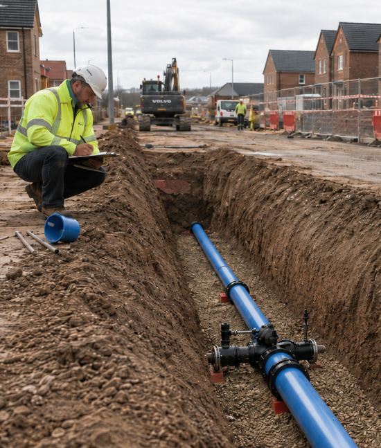 Water Main Installation for New Housing Projects e